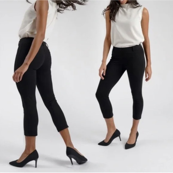 Betabrand Cropped Yoga Pant Trousers in Black Size Medium - Picture 1 of 7